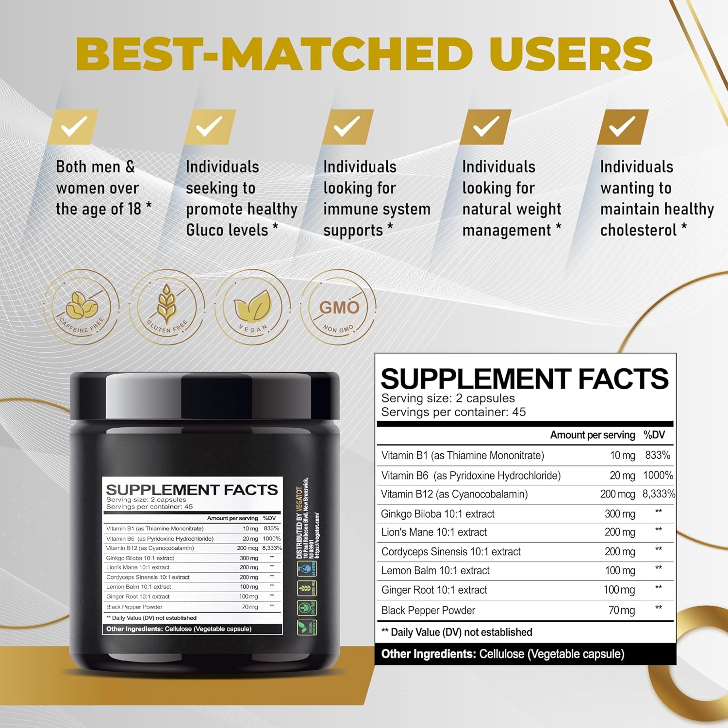 VEGATOT Vertigo Support Supplement 8,580 MG USAMade Inner Ear For